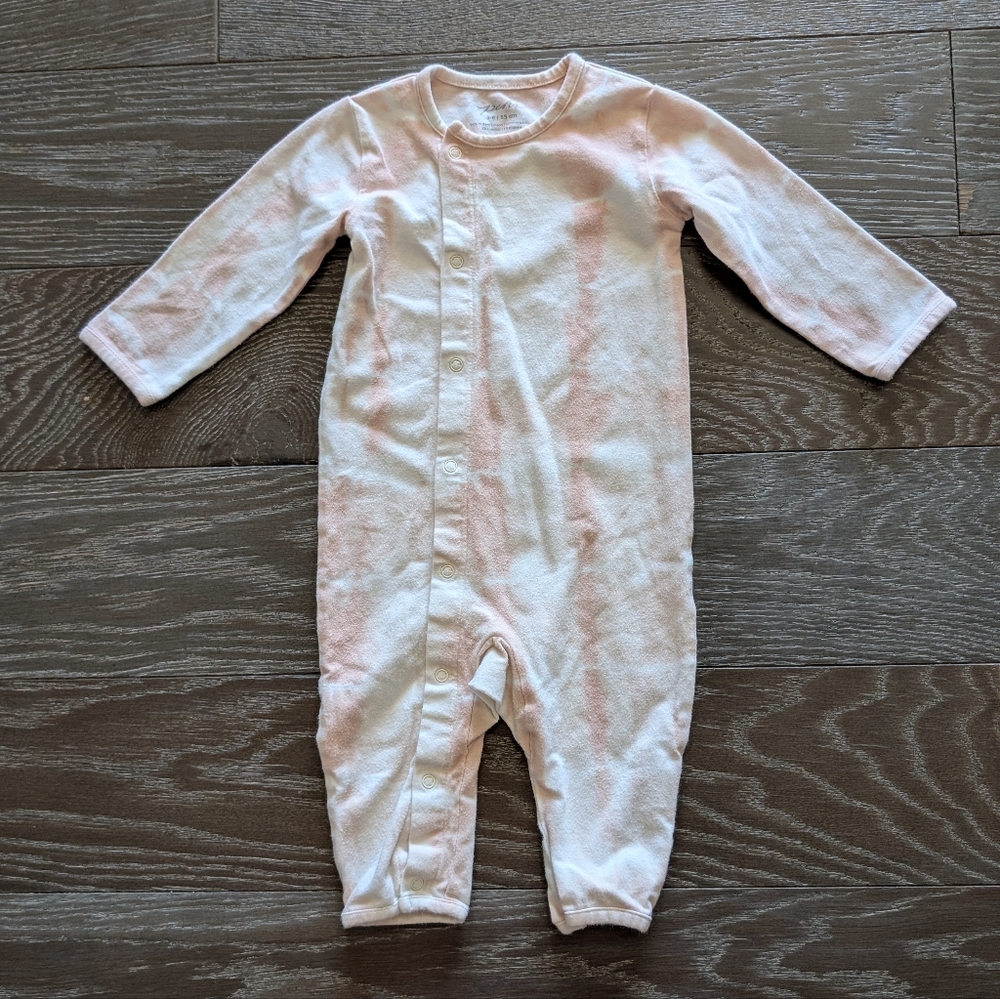 Pehr Pink and White Tie-dye Snap Pajamas Size 3-6 Months